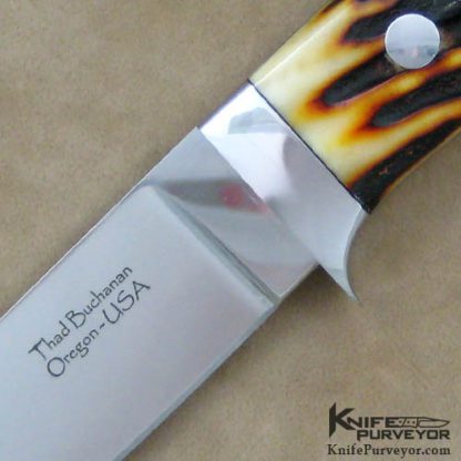 Thad Buchanan Custom Knife Amber Stag Hunter - Image 2