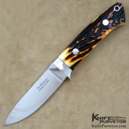 Thad Buchanan Custom Knife Amber Stag Hunter