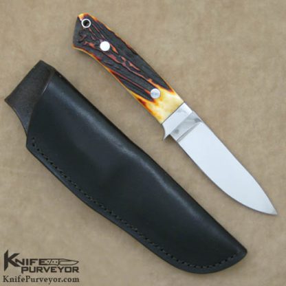Thad Buchanan Custom Knife Amber Stag Hunter - Image 3