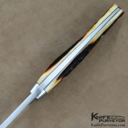 Thad Buchanan Custom Knife Amber Stag Hunter - Image 4