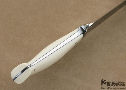 Thad Buchanan Custom Knives Pre-ban Elephant Ivory Fighter Engraved by Ron Nott - Image 6