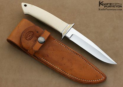 Thad Buchanan Custom Knives Pre-ban Elephant Ivory Fighter Engraved by Ron Nott - Image 8