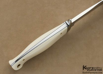 Thad Buchanan Custom Knives Pre-ban Elephant Ivory Fighter Engraved by Ron Nott - Image 3
