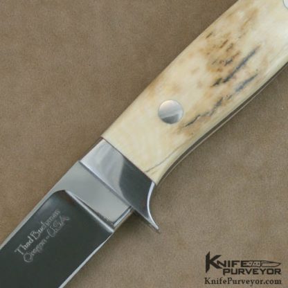 Thad Buchanan Custom Knife Lucarelli's Clip Mammoth Ivory - Image 2
