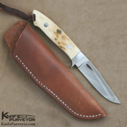 Thad Buchanan Custom Knife Lucarelli's Clip Mammoth Ivory - Image 3