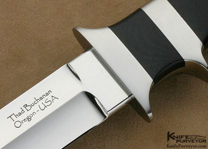 Thad Buchanan Custom Knife R.W. Loveless Signature Logo Black Micarta Baby Bear Subhilt Fighter - Image 2