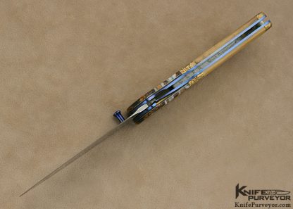 Theuns Prinsloo Custom Knife Ebony & Brass Linerlock - Image 5