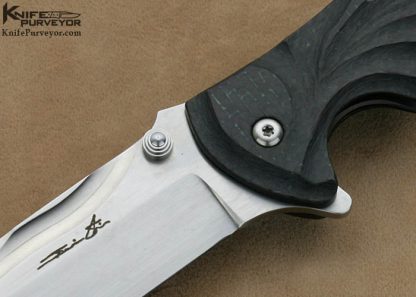 Brian Tighe Custom Knife Fluted BG-42 and Fluted Carbon Fiber Tighe Breaker Linerlock - Image 2