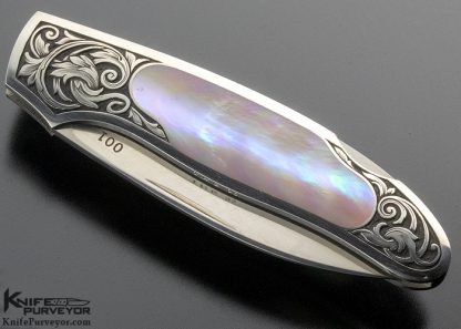 Joe Kious Custom Knife Tim George Engraved Fire Pearl Warncliff - Image 6