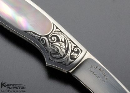 Joe Kious Custom Knife Tim George Engraved Fire Pearl Warncliff - Image 4