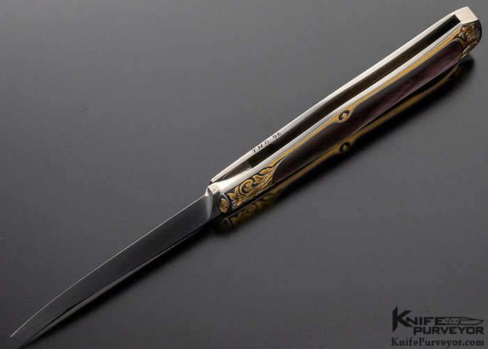 Steve Hoel Custom Knife Tim George Engraved Tahitian Blacklip Pearl and 24Kt Gold Coke Bottle (Featured in a Video) - Image 7