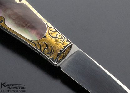 Steve Hoel Custom Knife Tim George Engraved Tahitian Blacklip Pearl and 24Kt Gold Coke Bottle (Featured in a Video) - Image 4