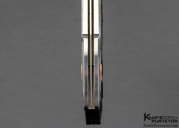 Tore Fogarizzu Custom Knife Pen Shell & Rose Gold Lever Release Automatic Engraved by Tim George - Image 7