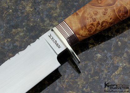 Tim Hancock Custom Knife MS 1995 Burlwood Small Bowie - Image 2