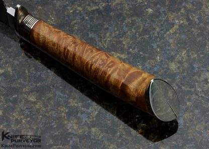 Tim Hancock Custom Knife MS 1995 Burlwood Small Bowie - Image 5