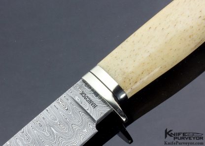Tim Hancock Custom Knife  Oosik Hunter with Ladder Pattern Damascus - Image 2