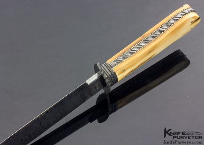 Tim Hancock Custom Knife Sole Authorship Damascus & Mammoth Cowboy Bowie - Image 7
