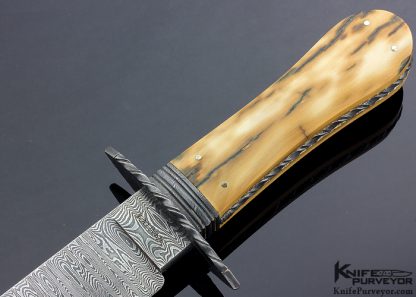 Tim Hancock Custom Knife Sole Authorship Damascus & Mammoth Cowboy Bowie - Image 2