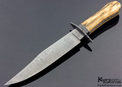 Tim Hancock Custom Knife Sole Authorship Damascus & Mammoth Cowboy Bowie