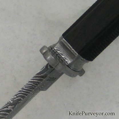 Tim Hancock Custom Knife Sole Authorship Damascus Clip Point Bowie - Image 3