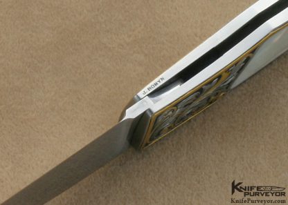 Tim Herman Custom Knife Mother of Pearl Lockback Engraved by Jon Robyn - Image 9