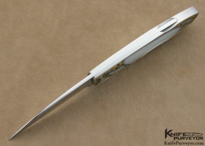 Tim Herman Custom Knife Mother of Pearl Lockback Engraved by Jon Robyn - Image 6