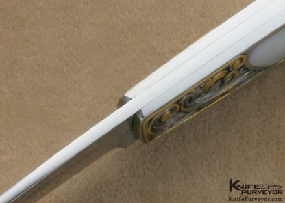 Tim Herman Custom Knife Mother of Pearl Lockback Engraved by Jon Robyn - Image 7