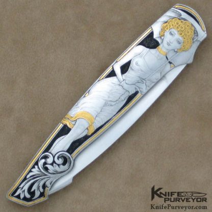 Tim Herman Custom Knife "Sliver" Slipjoint Engraved by Jon Robyn - Image 3