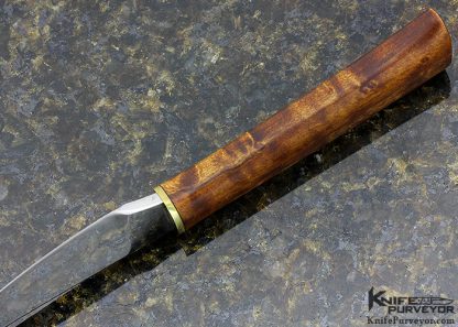 Tim Zowada Custom Knife Tiger Maple Hand Forged Fixed Blade - Image 4