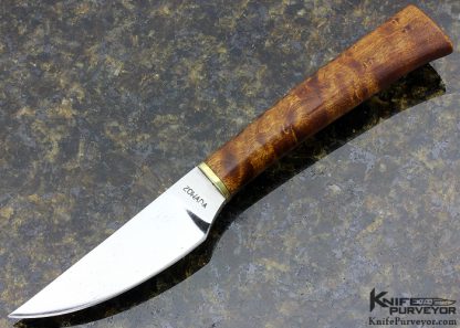 Tim Zowada Custom Knife Tiger Maple Hand Forged Fixed Blade