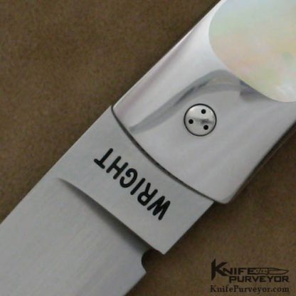Timothy Wright Custom Knife South Sea Goldlip Pearl Interframe Take Down Lockback - Image 2