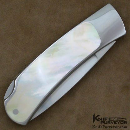 Timothy Wright Custom Knife South Sea Goldlip Pearl Interframe Take Down Lockback - Image 3