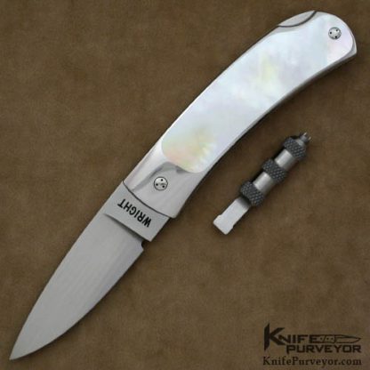 Timothy Wright Custom Knife South Sea Goldlip Pearl Interframe Take Down Lockback