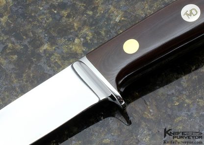 T. M. Dowell Custom Knife Burgundy Micarta Integral Drop Point Hunter - Image 2