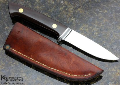 T. M. Dowell Custom Knife Burgundy Micarta Integral Drop Point Hunter - Image 3