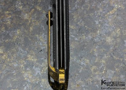 Todd Begg Custom Knife SteelCraft Kwaiken Black & Gold Titanium Frame Lock Flipper - Image 6