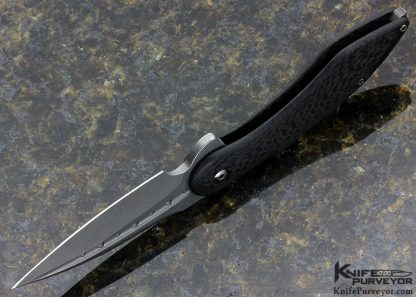 Todd Begg Custom Knife Carbon Fiber Friction Folder Flipper - Image 5