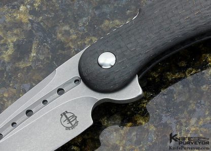 Todd Begg Custom Knife Carbon Fiber Friction Folder Flipper - Image 2