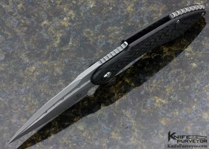 Todd Begg Custom Knife Carbon Fiber Friction Folder Flipper - Image 4
