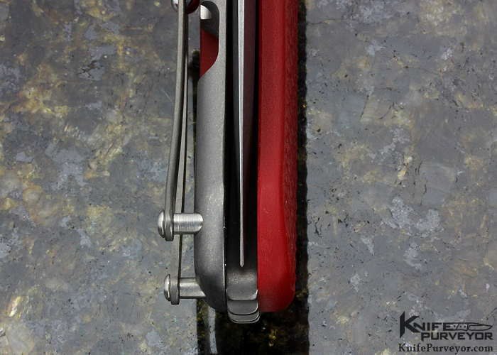 Todd Begg Custom Knife Titanium and Red G-10 Field Grade Bodega Frame Lock Flipper - Image 6