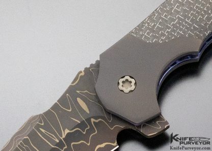 Todd Fischer Custom Knife "Archangel" 4.0 Damascus Linerlock Flipper - Image 2