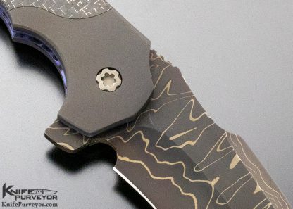 Todd Fischer Custom Knife "Archangel" 4.0 Damascus Linerlock Flipper - Image 4