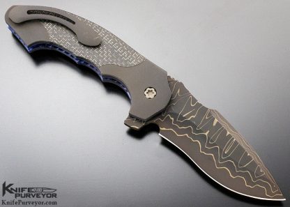 Todd Fischer Custom Knife "Archangel" 4.0 Damascus Linerlock Flipper - Image 3