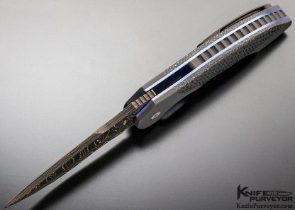 Todd Fischer Custom Knife "Archangel" 4.0 Damascus Linerlock Flipper - Image 6