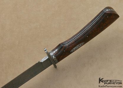 Tom Ferry Custom Knives Sole Authorship Engraved Desert Ironwood & Damascus Mastersmith Bowie - Image 6