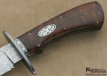 Tom Ferry Custom Knives Sole Authorship Engraved Desert Ironwood & Damascus Mastersmith Bowie - Image 3