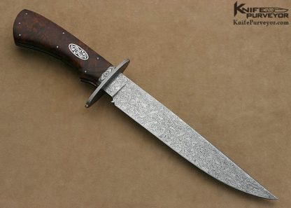Tom Ferry Custom Knives Sole Authorship Engraved Desert Ironwood & Damascus Mastersmith Bowie - Image 8