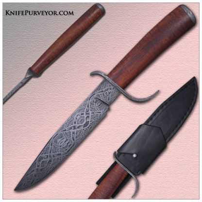 Tom Ferry's Custom Knife: Sole Authorship Damascus S-Guard Fighter with Koa Wood Handle