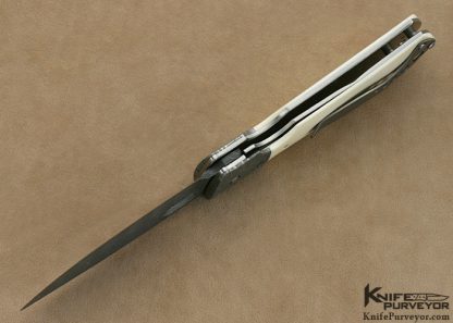 Tom Mayo Custom Knife One of A Kind Pre-ban Elephant Ivory & Damascus TNT Linerlock - Image 8