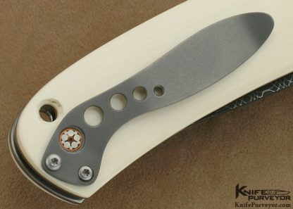 Tom Mayo Custom Knife One of A Kind Pre-ban Elephant Ivory & Damascus TNT Linerlock - Image 4